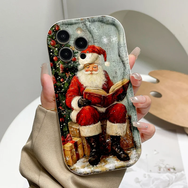 Santa Claus Book Gift Phone Case For Samsung Galaxy S26 S25 Plus S24 S23 Ultra A57 A56 A15 A17 A27 A36 A06 A07 A55 A37 3D Cover