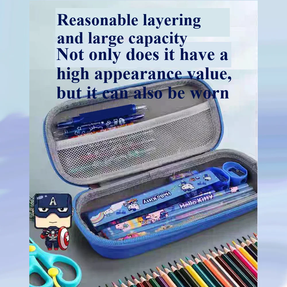 ديزني فروزن الإبداعية الكرتون الرسوم المتحركة فيلم طالب صندوق أدوات مكتب الأميرة سلسلة لطيف الأطفال سعة كبيرة حقيبة أقلام رصاص