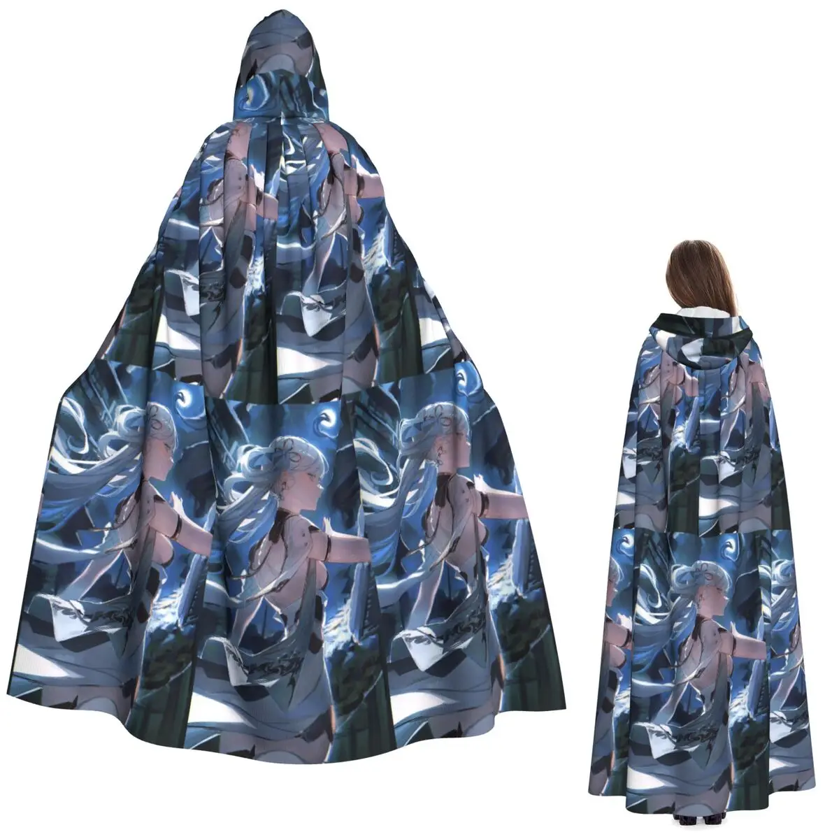 

Jinhsi Wuthering Waves Long Hooded Cloak Witch Medieval Costume Cosplay Cape HalloweenParty Adult Unisex