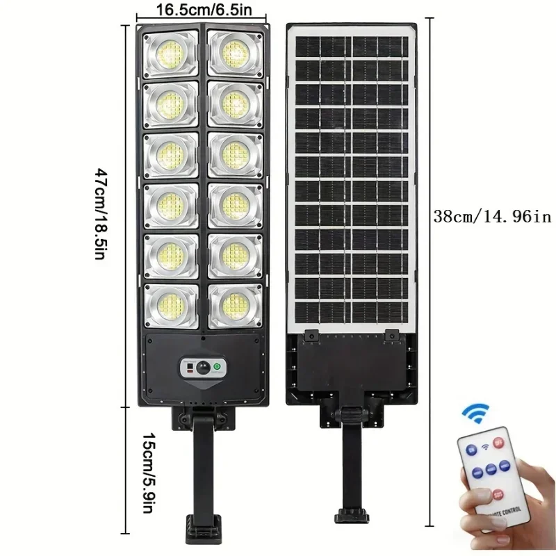 250W Solar Lights Outdoor Waterproof 8000LM LED Flood Lights Motion Sensor with Remote 3 Modes Street Lamp for Yard Garden Path