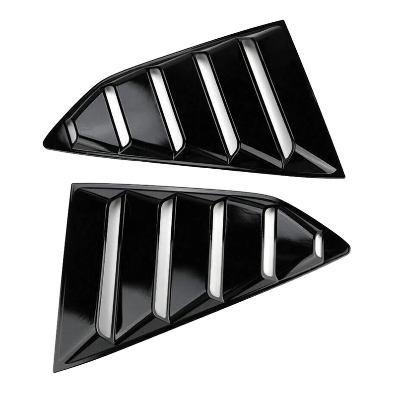 Glossy Black 1/4 Rear Side Vent Quarter Window Louver Shutter Cover Trim for 2016-2022 Chevy Camaro