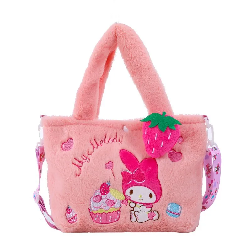 Sanrio Hello Kitty Plush Bag Kawaii Kuromi My Melody Cute Cartoon Anime Handbag Cinnamoroll Storage Tote Bags Women Girl Gifts