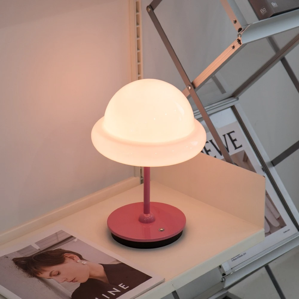 Simple Design Rechargeable Table Lamp Cute Color Decorative Ambient Light LED Bud Desk Lamp Bedroom Bedside Light