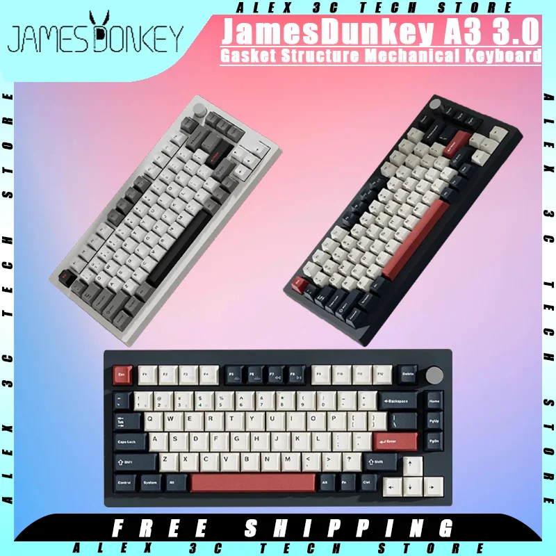 

James Donkey A3 3.0 Mechanical Keyboard Tri-mode 81keys Gaming Keyboard Gasket Structure Rgb Hot Swappable Pc Gamer Accessories