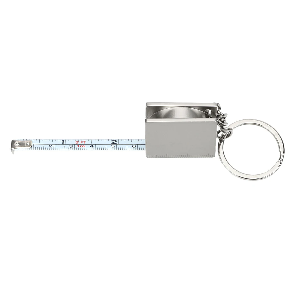 Key Ring Tape Measure Keychain Gauging Tools Retractable Ruler Pull Ruler Measuring Tools Stainless Steel Portable