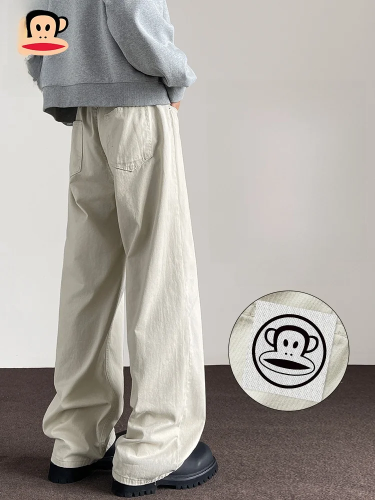 

PaulFrank American Sle Men's Work Pants Loose Straight Leg Long Trousers Casual Breathable Cotton Blend Spring Autumn