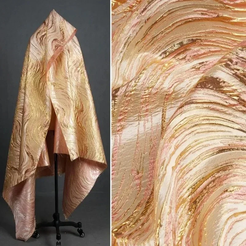 

Tie-dyed Brocade Fabric Golden Luster Fashion Clothing Material Apparel Sewing Fabric Wholesale Cloth for By The Meter