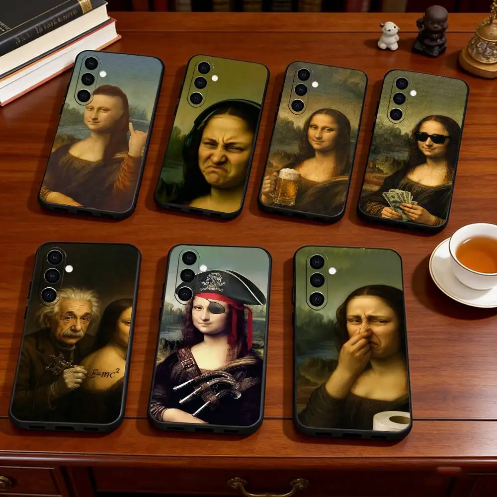 

A ridiculous Mona Lisa meme Phone Case Black Silicone Soft For Samsung Galaxy A73,A72,A71,A70,A53,A52,A51