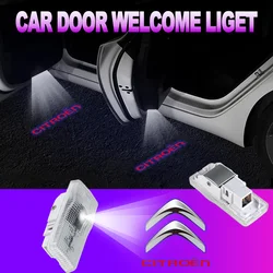 2PCS Car LED logo door projection welcome light Accessories For Citroen Xsara Dispatch III Saxo Picasso C4 C4L C3 C5 X7 C2 C6