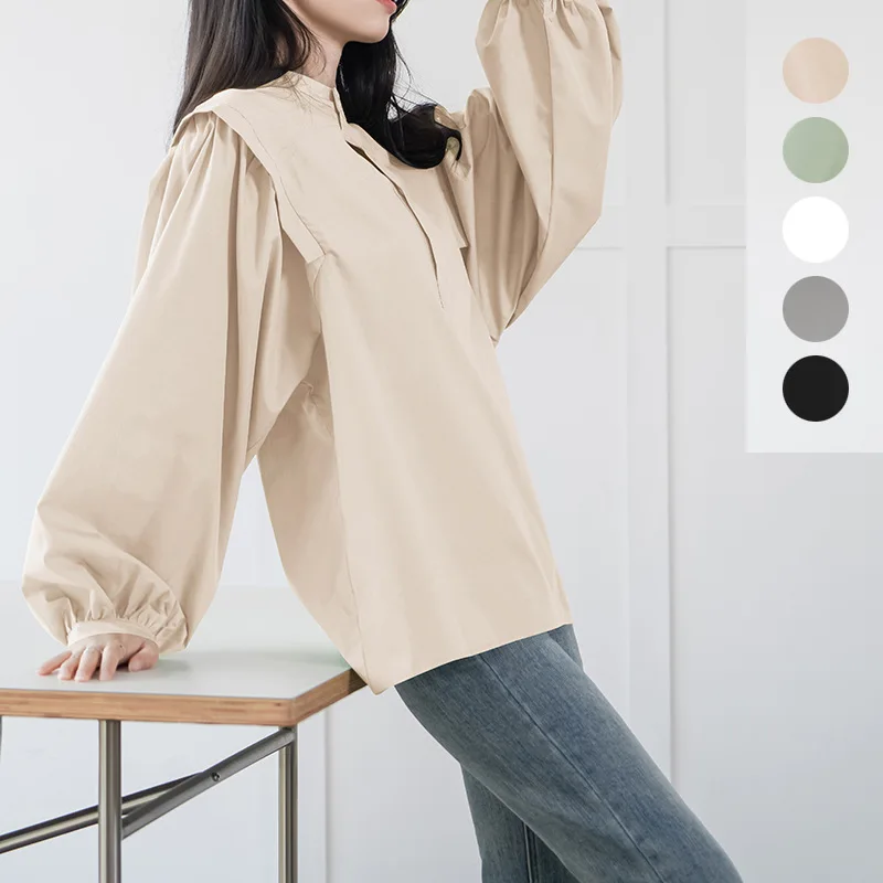 

Lotte новая весна лето осень новая женская рубашка дизайн Sense ниша корейский стиль блузка с рукавами-фонариками для женщин