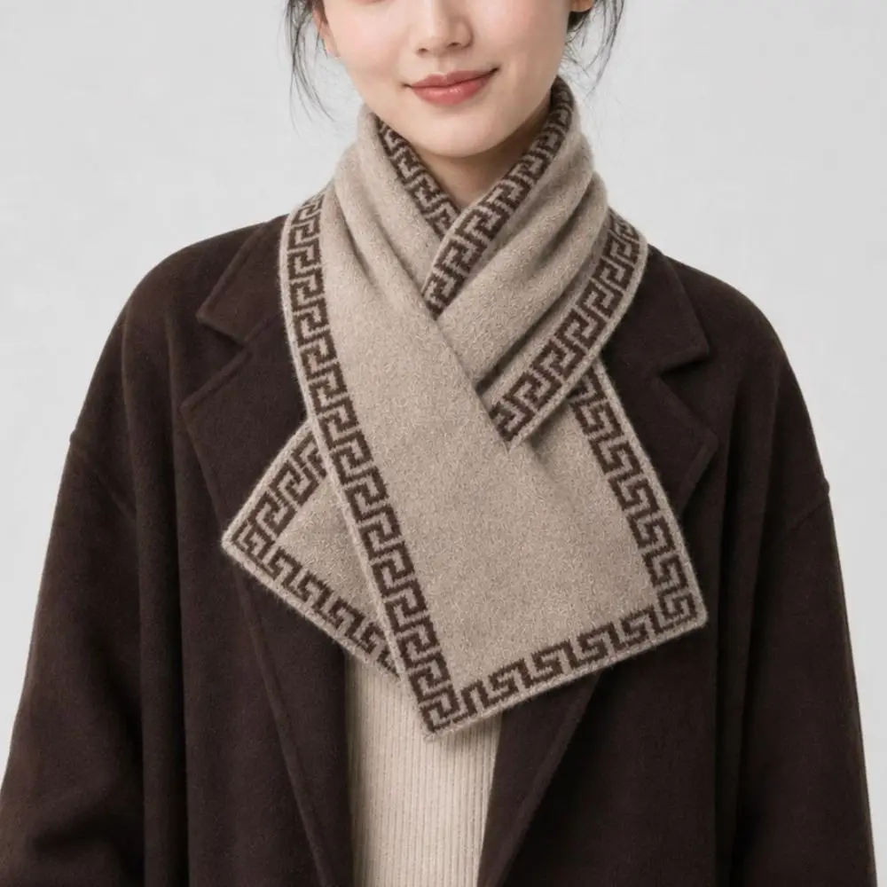 1 new autumn and winter paper edge scarf cover outdoor warm windproof neck atmosphere