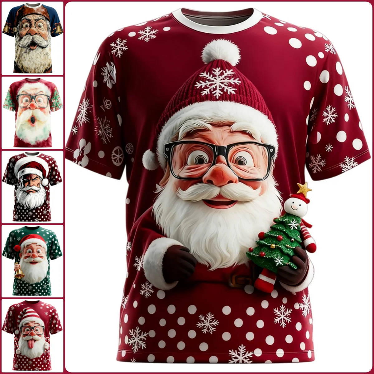 

Рождественские футболки Мужская футболка с принтом Лидер продаж Xmas Part Holiday с коротким рукавом Мужская мода 2026 Забавная одежда Санта-Клауса y2k