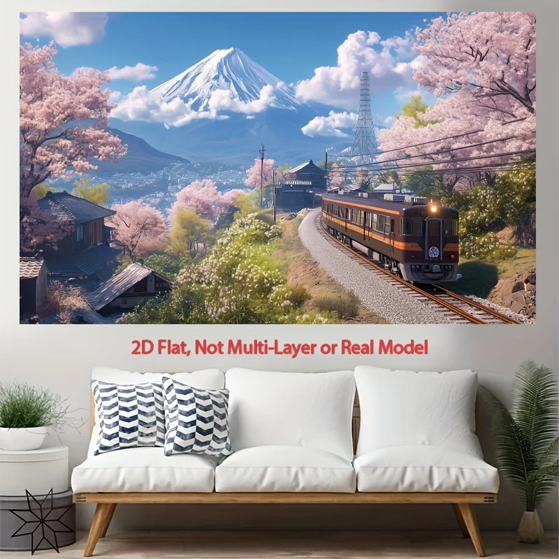 View of Mount Fuji Digital printing polyester wall tapestry suitable for use in living rooms bedrooms offices bars and party