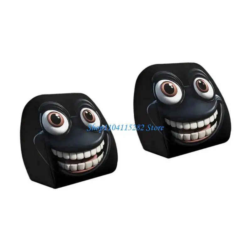 

Cheerful Vehicle Headrest Covers Whimsical Designs Breathable Mesh Fabric Perfect For Commuters