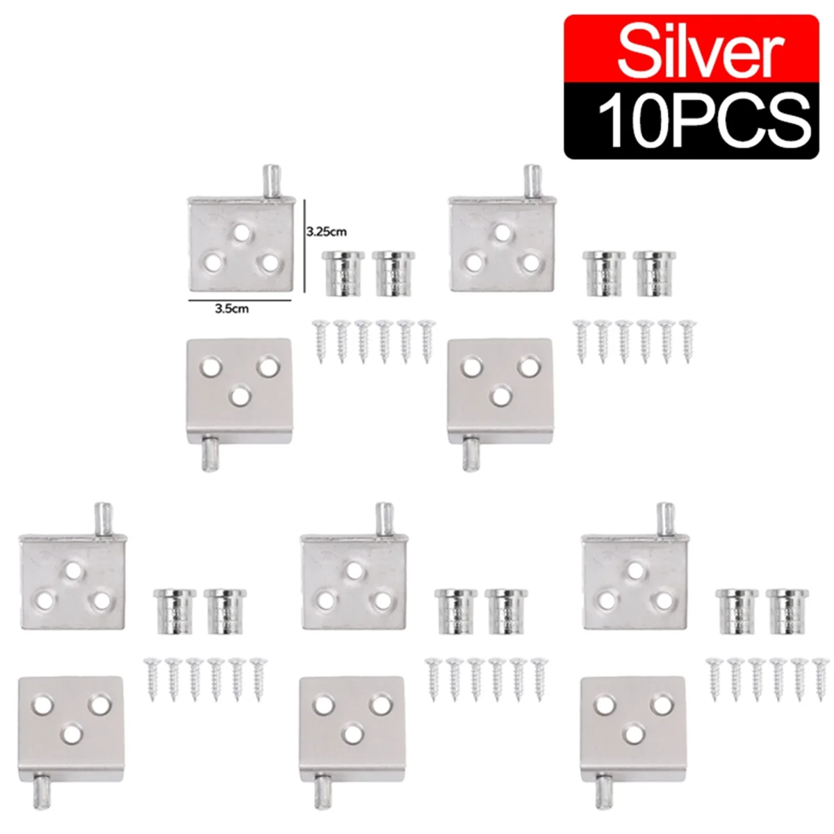 ABIY-10Pcs Concealed Hinges Invisible Cabinet Up and Down Door Pivot CT Corner Codes for Wood Panel Cupboard Display Support