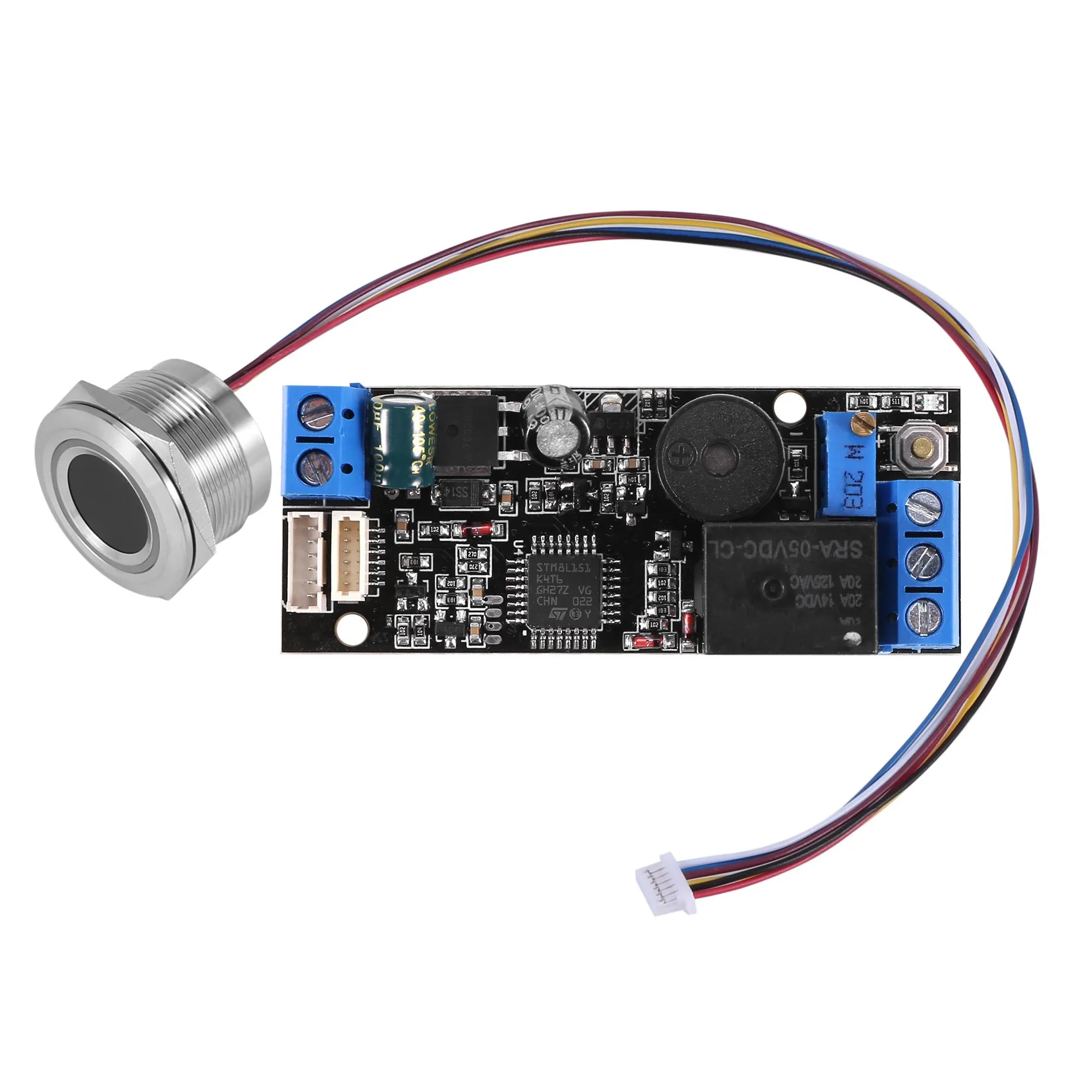 

ABZZ-K202 DC12V Low Power Fingerprint Control Board + R503 Fingerprint Module Round Fingerprint Recognition Module