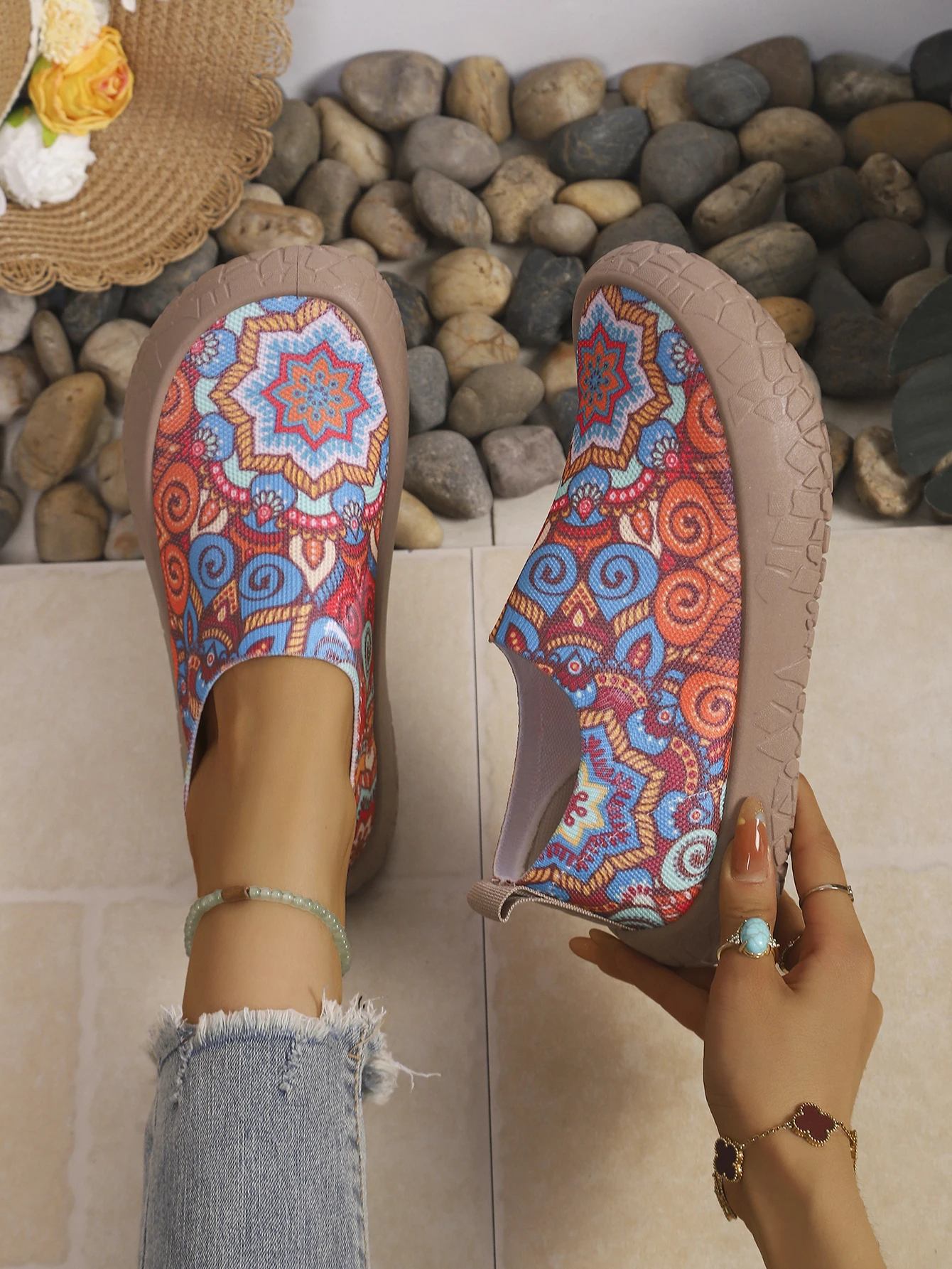 2026 Frühling Herbst Damen Slip-On Sneaker mit Sonnenblumenmuster, Leichte Atmungsaktive Rutschfeste Mesh-Herbst-Wanderschuhe, Park-Light-Wanderschuhe – Detail 28