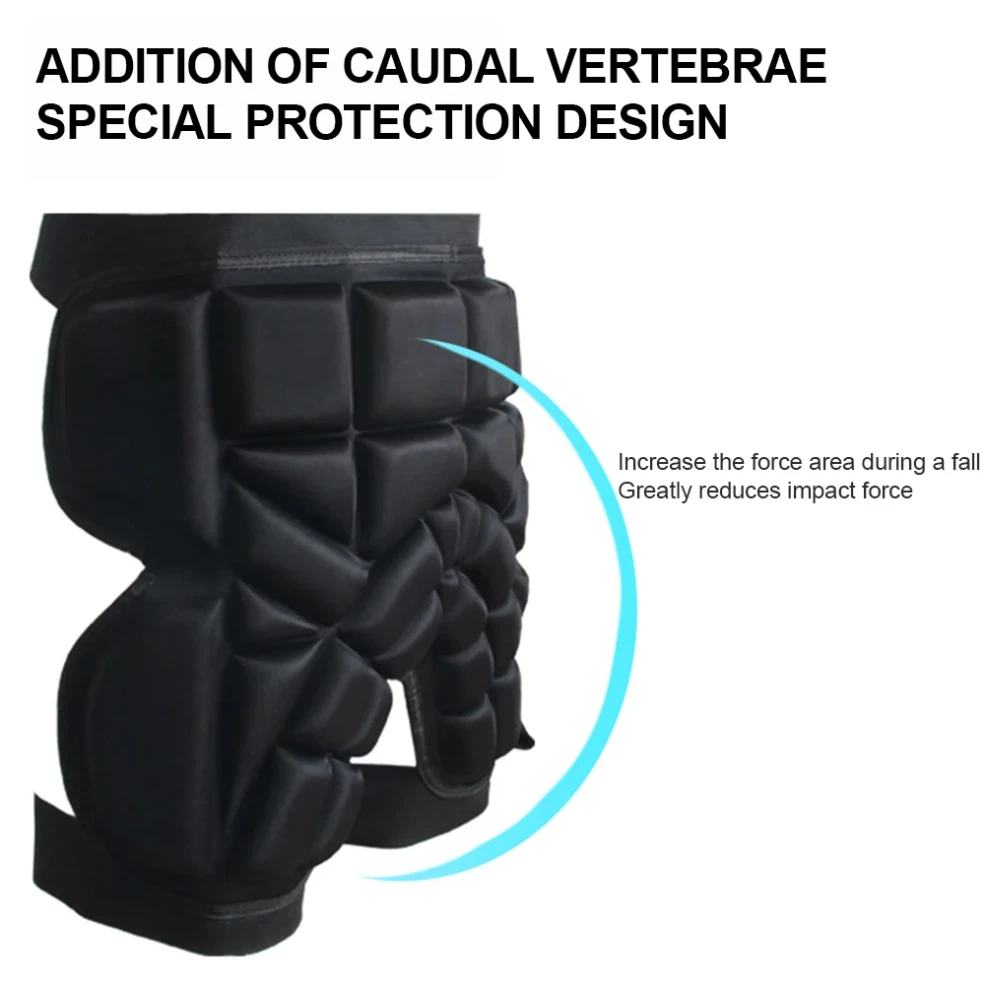 شورت مبطن للورك للجنسين، وسادة حماية من مادة EVA مضادة للسقوط، واقي سميك للورك قابل للتعديل للبالغين والأطفال والتزلج