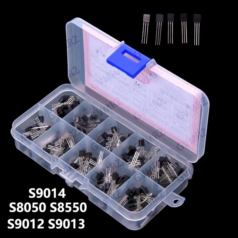 10values * 20pcs = 200pcs A1015 C1815 13001 S8050 S8550 S9012 S9013 S9014 Transistor Assortment Kit TO-92 2N3904 2N3906