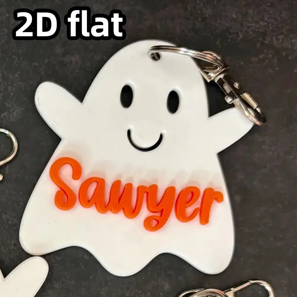 سلسلة مفاتيح شبح مخصصة، علامة حقيبة شبح، علامة اسم الهالوين، سحر حقيبة الشبح، علامة اسم الهالوين، لصالح حفلة الهالوين #4