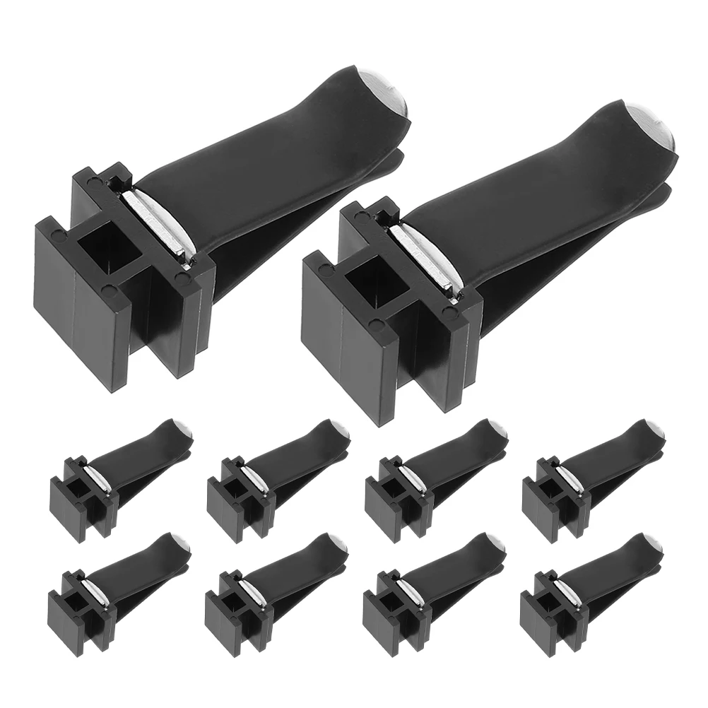 

10Pcs Car Air Conditioner Vent Clips Black Square Head Outlet Clip Car Vent Perfume Clamp Accessories