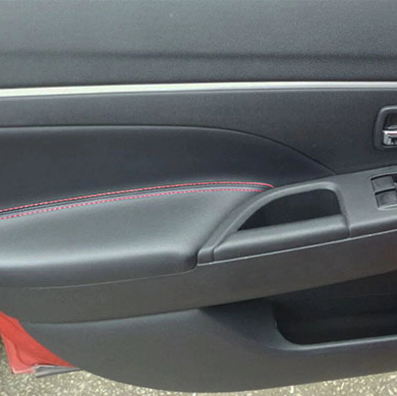 Perfect Fit For Mitsubishi ASX 2013 2014 2015 2016 PU Leather Car Interior Door Armrest Panel Cover Sticker Trim