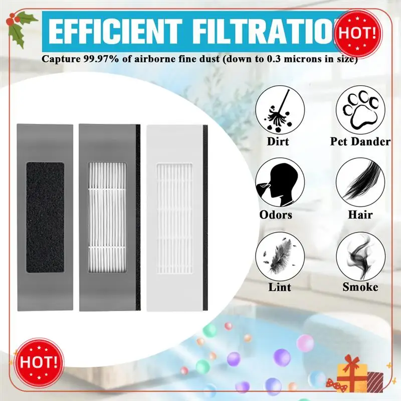 ABLE-6Pcs تصفية ل Ecovacs Deebot Ozmo 920 950 T8 AIVI Max T9 T9AIVI T5 N5 N7 N8 + N8 Pro Plus جهاز آلي لتنظيف الأتربة