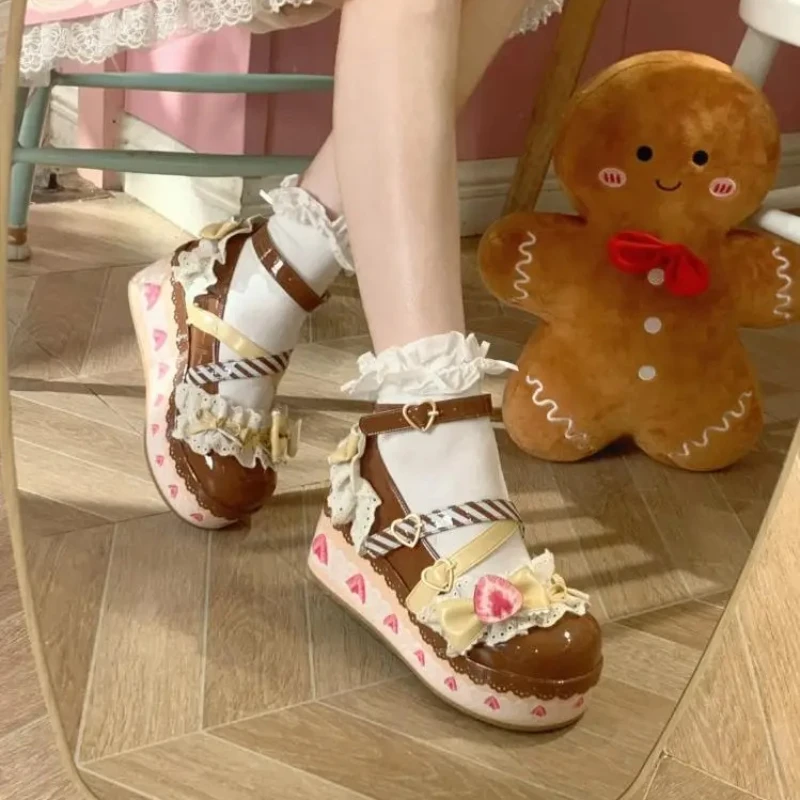 

Strawberry Limited New Color Thick Bottom 2025 Version Heightening Shoes Cute Sweet Girl Lolita Shoes Enhanced dsfsd3