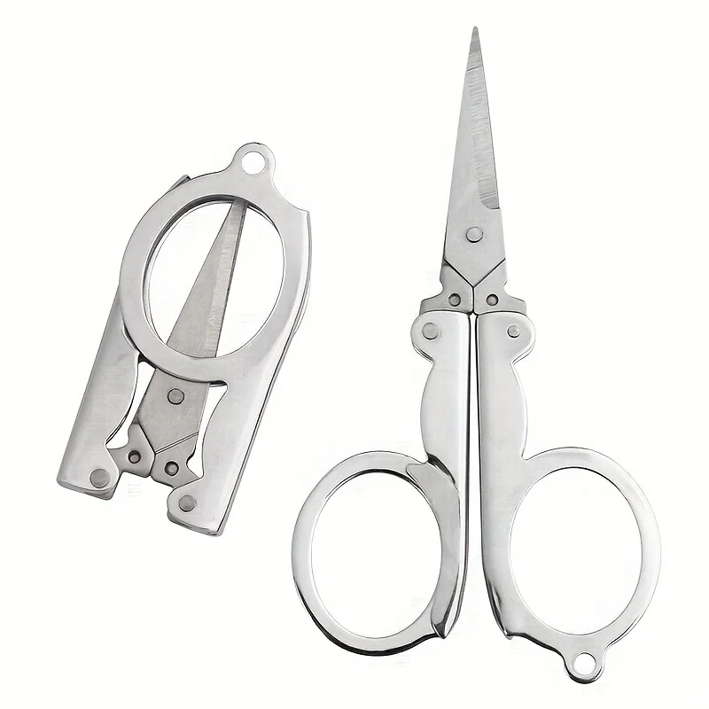 1/3pcs Stainless Steel Foldable Scissors Mini Portable Pocket Scissors For Travel Emergencies Tailor Scissors