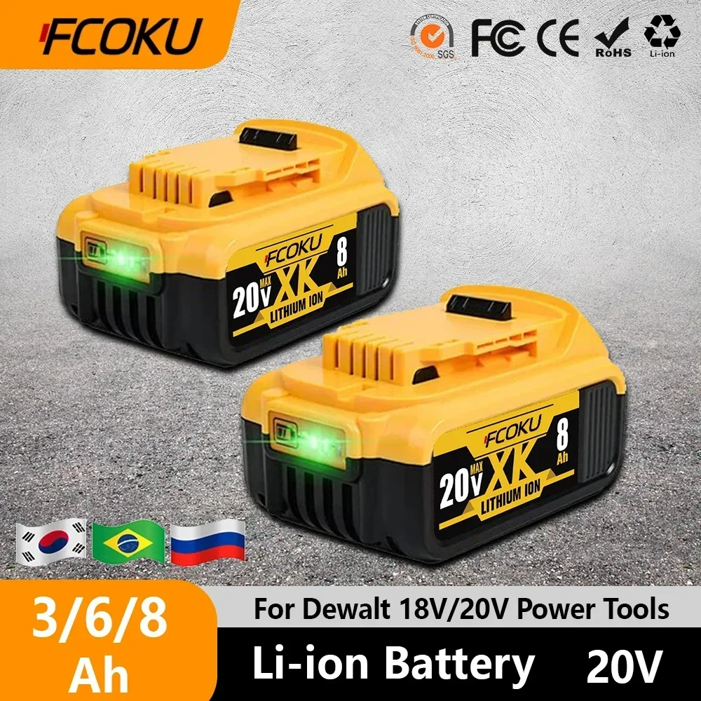 

Genuine DCB200 20V 8000mAh Lithium Replacement Battery For Dewalt DCB184 DCB200 DCB182 DCB180 DCB181 DCB182 DCB201 DCB206