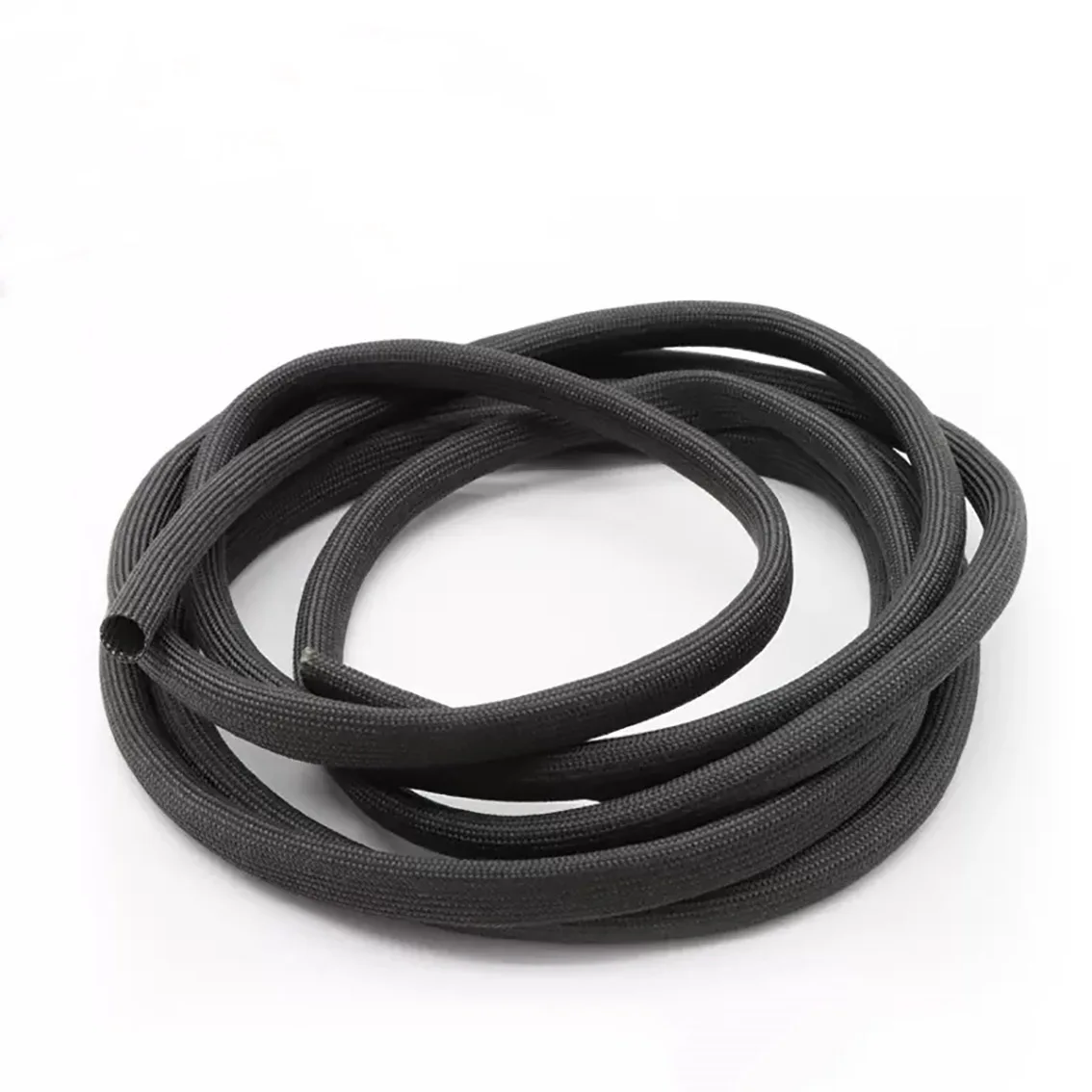 1/2/5M Black/White 600℃ High Temperature Braided Soft Fiber Tubing Insulation Cable Sleeving Fiberglass Tube Dia 1-50mm