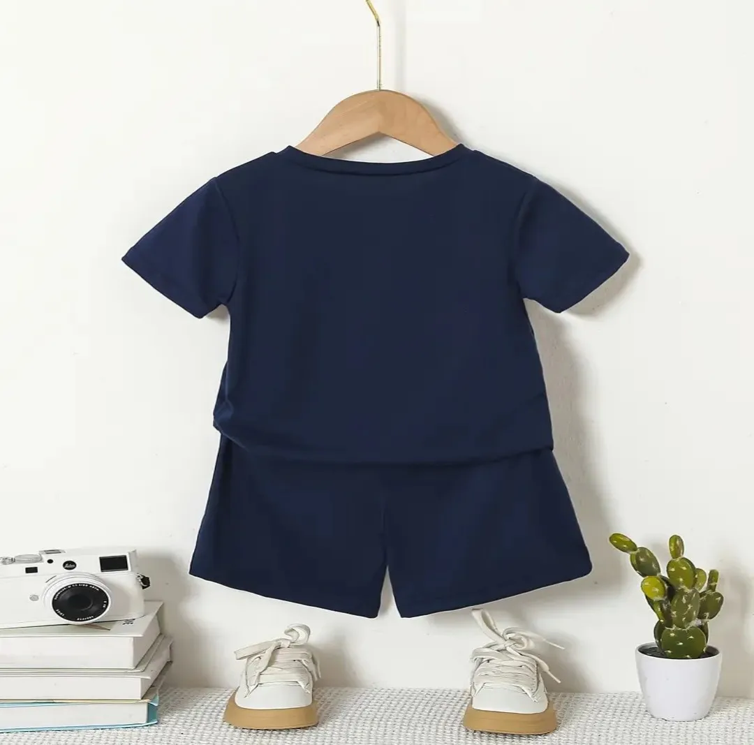 2025 Summer New Children's Set 3D Digital Printed Children's T-shirt and Shorts Set Children's Sportswear Comfortable, Soft, Bre