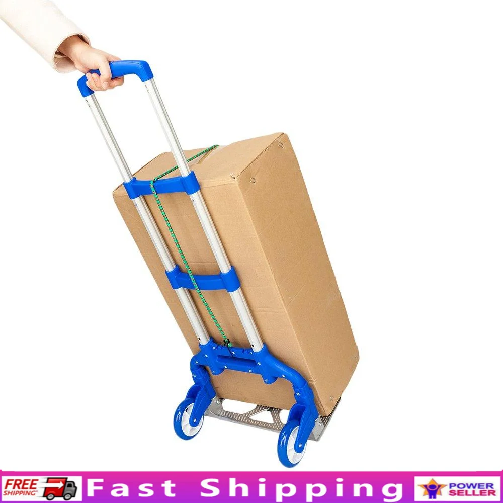 Folding Hand Truck Lightweight Dolly Wheels Luggage Cart Portable Airport Moving Travel Shopping Garden Foldable Swivel Compact