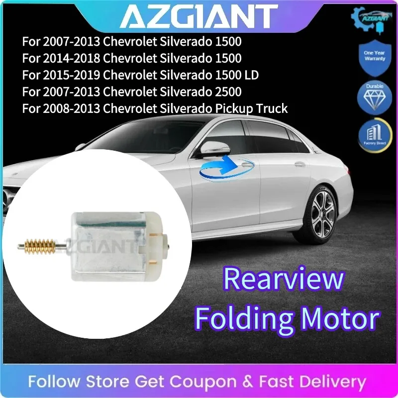 AZGIANT Car Door Mirrors Side Rearview Folding Motor Actuator For Chevrolet Silverado 1500 LD 2500 Pickup Truck 2007-2013 Power Electric Repair Kit