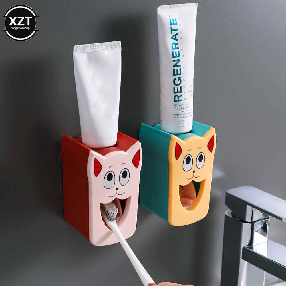 Cartoon Automatic Toothpaste Dispenser Toothpaste Squeez Artifact Child Creative Toothpaste Squeezer Free Punch Toothpaste Racks