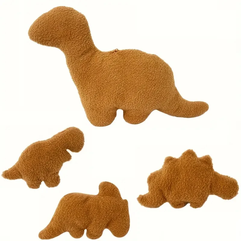 4pcs Dino Chicken Nugget Plush Toys Soft Dinosaur Plush Pillow Cartoon Dinosaur Plush Stuffed Animal Plush for Kids Baby Gift