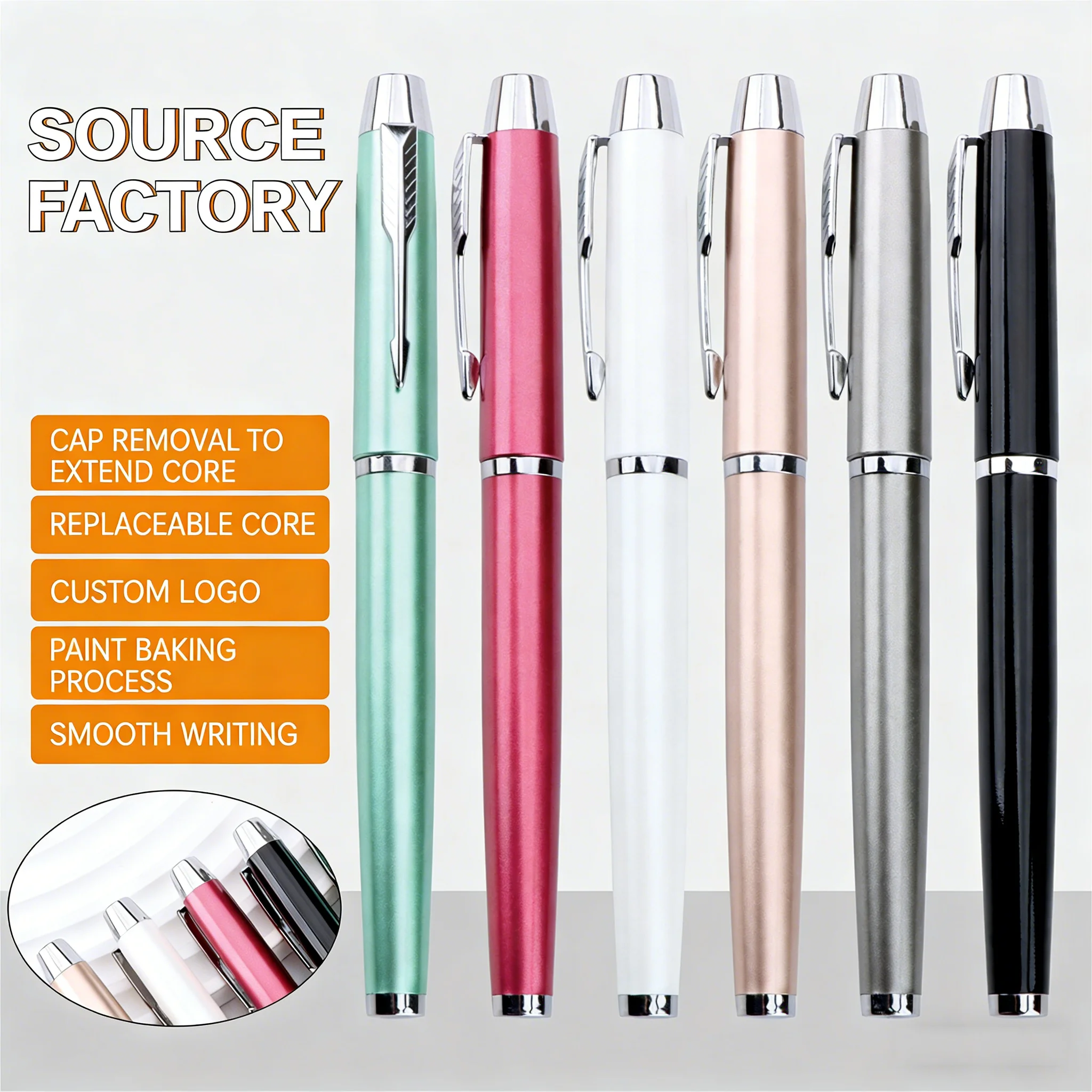 

500Pcs New Office Business Advertising Gift Signature Pen Premium Ballpoint Pen Luxury Executive Pen for Business Meeting & Gift