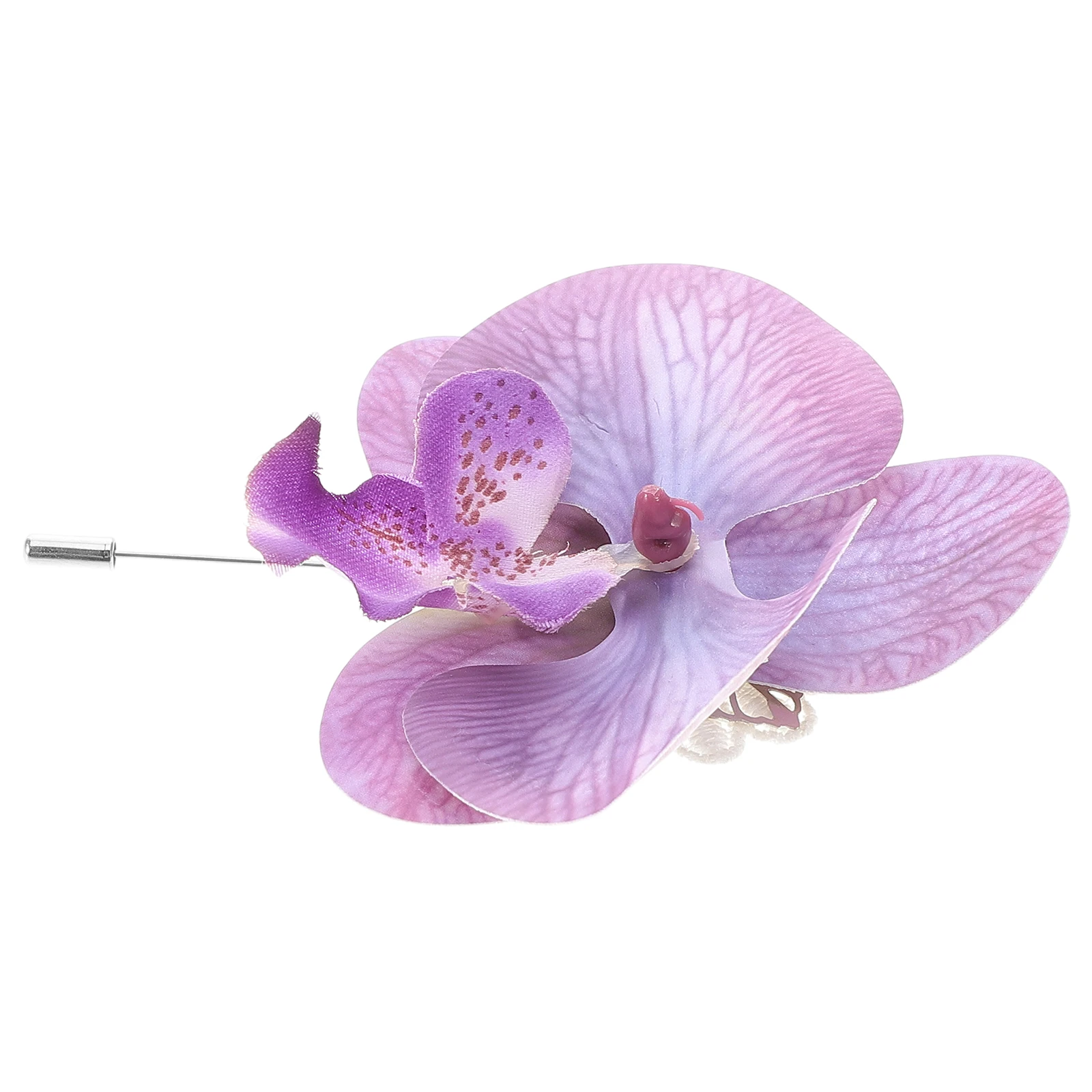 

Artificial chid Flower Boutonniere Men Lapel Pins Silk Hair corsage Brooch Clothes Prom Formal Accessories White Pin
