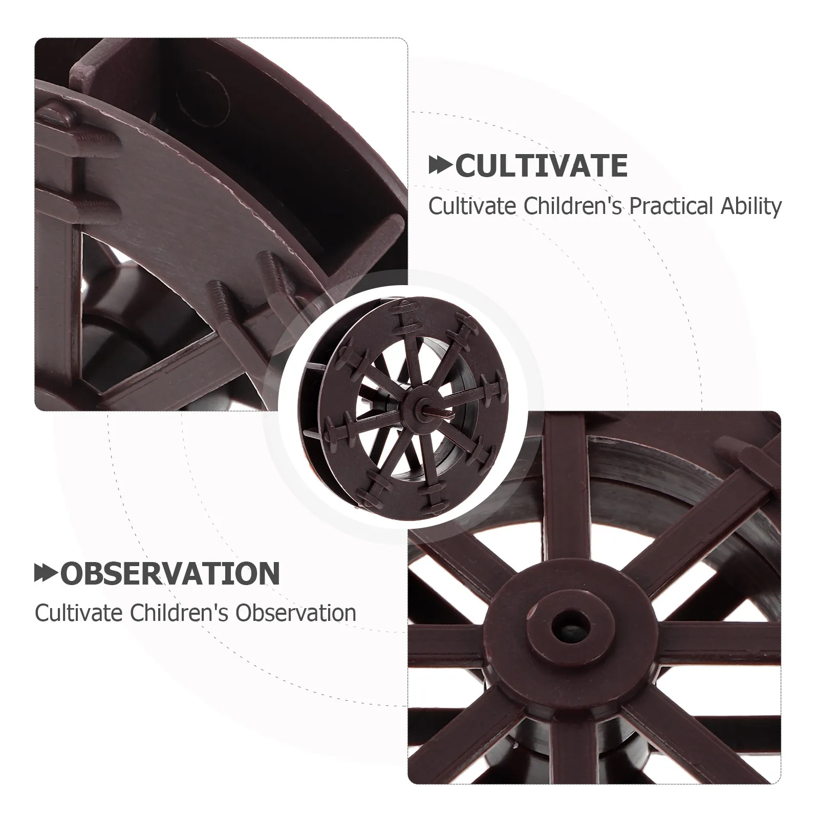 4Pcs Water Wheel Spinning Miniature Garden Desktop Fountain Ornament Fish Tank Waterfall DIY Montessori Science Activity