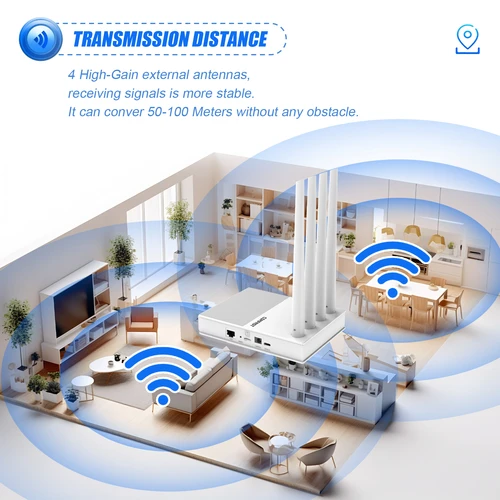Imagen 2 del producto Comfast AX300 4G Lte módem con tarjeta SIM WiFi6 2,4G enrutador inalámbrico de Internet portátil para exteriores ASR1803S Chip 4 antenas PlugPlay