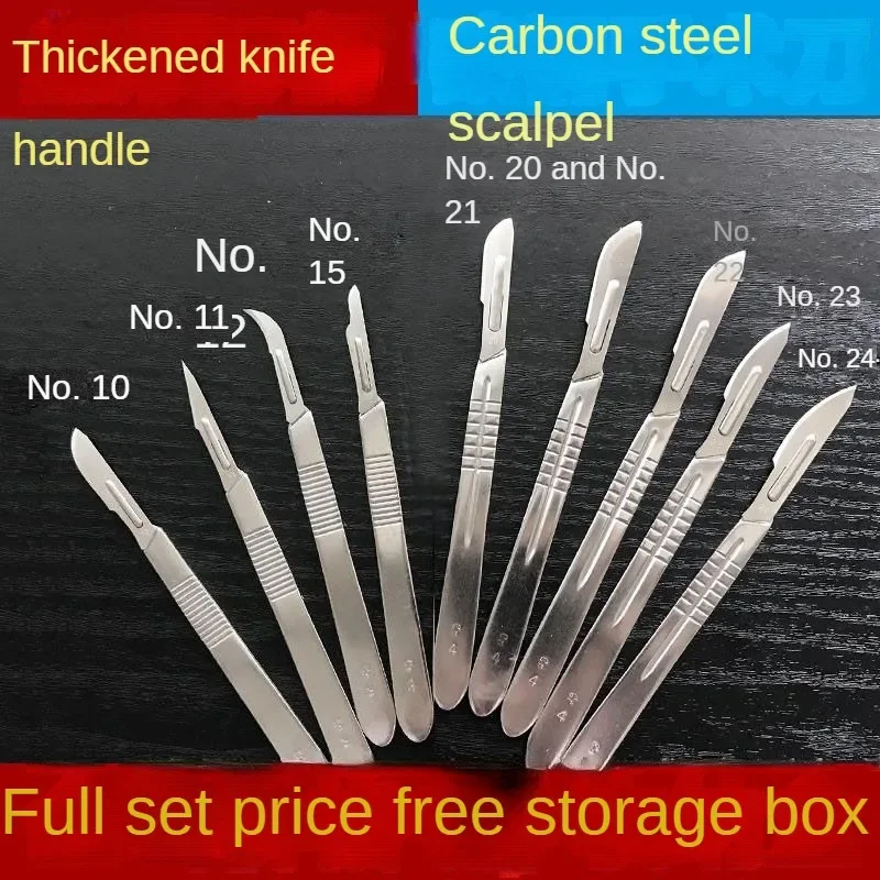 Stainless Steel Medical Surgical Knife Set No. 23 Animal Foot Repair Mask Handmade Knife Thick Surgical Blade