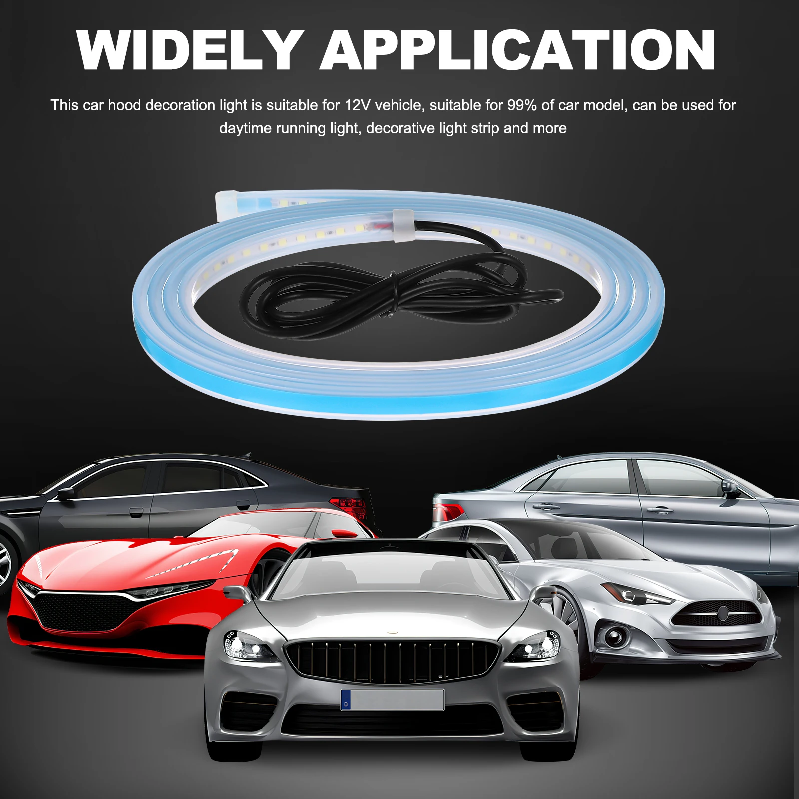 

Car Hood LED Strip Light Silica Gel Flexible White Daytime Running Lights for Cars Engine Installation
