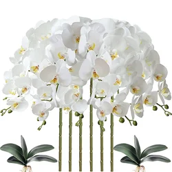 32 Inch Artificial Phalaenopsis Flowers 9 Heads Artificial Orchid Butterfly Flowers Stem Plants for Home Decor 6PCS