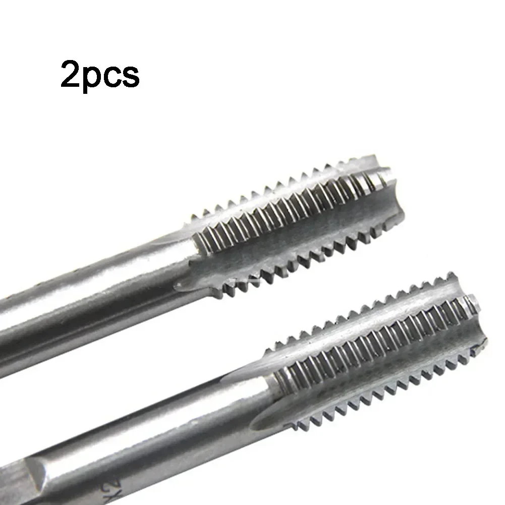 2pc HSS Standard Metric Thread Thread Tap Set M3-M16 Screw Tap Drill Bit Kit Silver Straight Flute Plug Tap Hand Tools Accessory