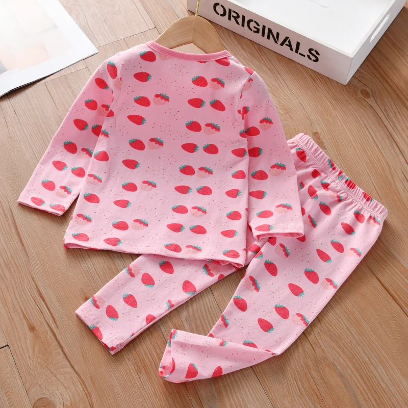 بيجامة قطنية مريحة للأطفال ، فتيات ، أطفال ، كاجوال ، ملابس يومية ، تيشيرت بأكمام طويلة ، بنطلون كبير ، مجموعتان ، من عمر 1-7 سنوات