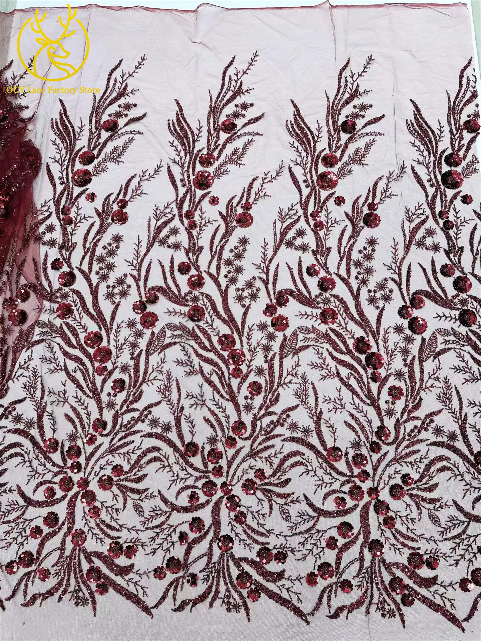 Modischer französischer Perlen-Pailletten-Spitzenstoff 2026 Hochwertiger afrikanischer Mesh-Tüll-Spitzenstoff zum Nähen von Braut- und Hochzeitskleidern – Detail 20
