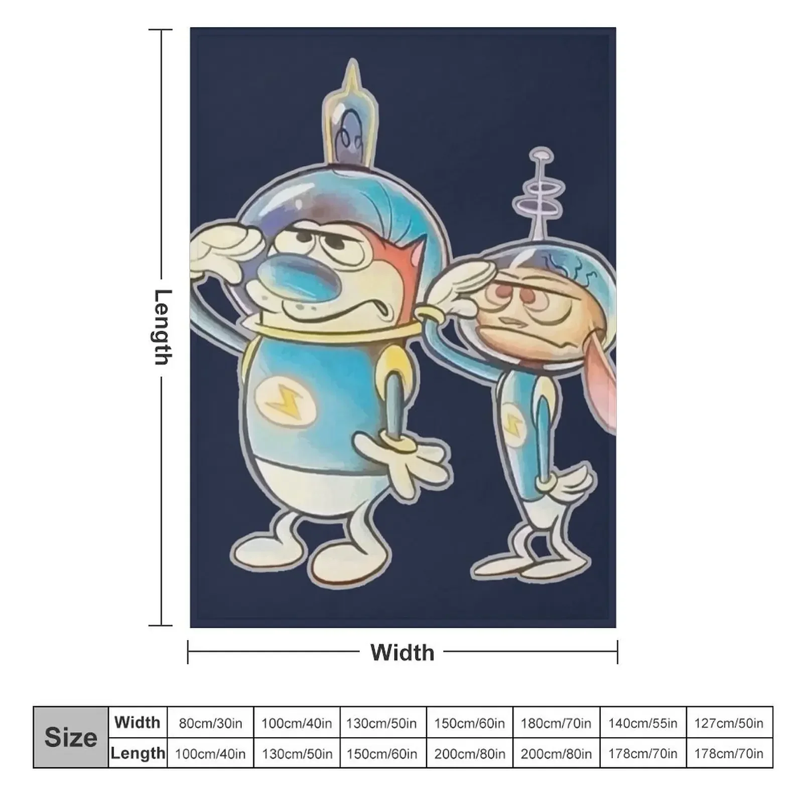 Ren and Stimpy Space Buddies Throw Blanket Luxury St manga Beach Blankets