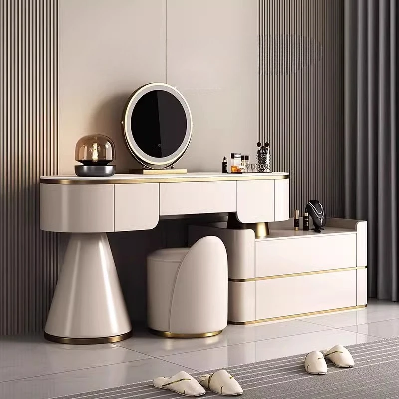 

Wood White Dressing Table Apartment Design Minimalist Mirror Dressing Table Standing Computer Schmink Tisch House Accessories