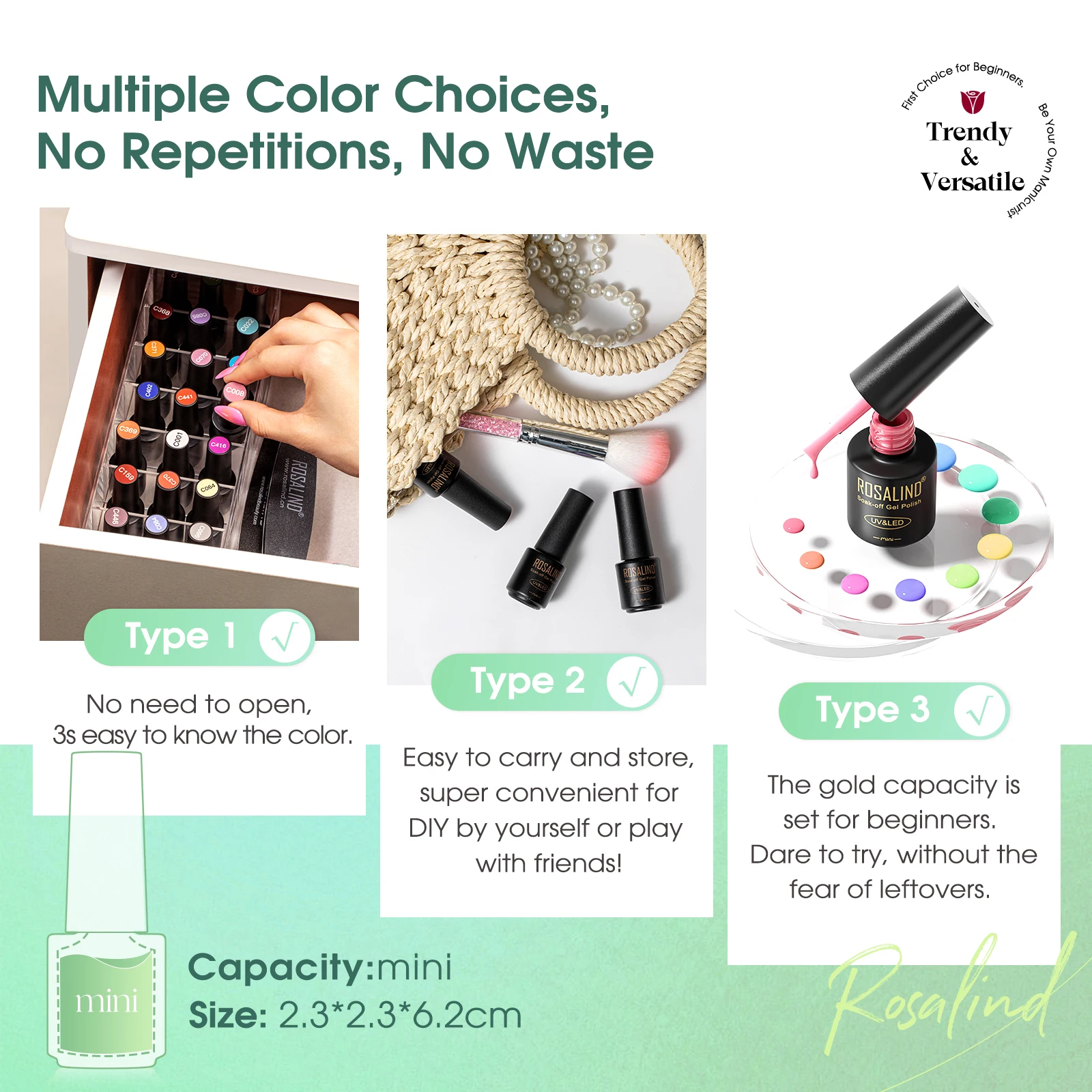 روزاليند 20 لون جل طلاء الأظافر مع 3 قطعة قاعدة معطف فوقي مجموعة نقع قبالة الهجين شبه دائم ماتي هلام الورنيش مسمار الفن لتقوم بها بنفسك #6