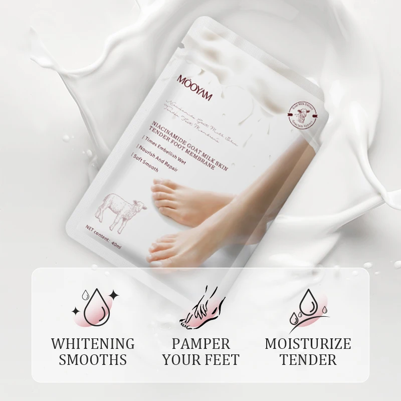 Foot Pack Mask Nicotinamide Goat Milk Skintender Foot Membrane Patches Moisturizing Remove Calluses Peeling Anti-Cracked Skincar